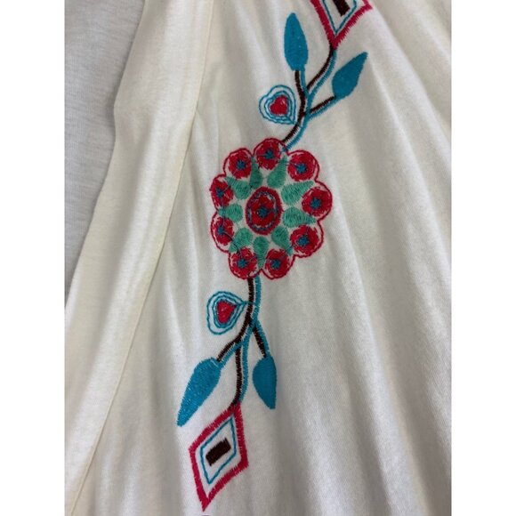 Paparazzi Sleeveless Cardigan Women's L White Blue Pink Floral Embroidered Vest - Picture 3 of 7